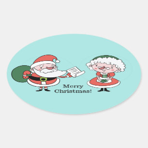 Etiquetas do papai noel & da Sra. Claus