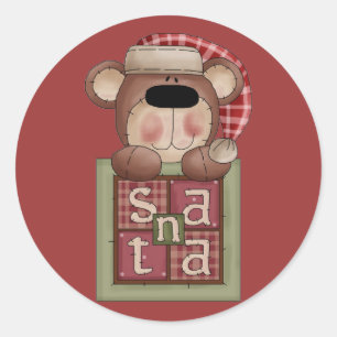 Etiquetas do papai noel do urso da coleção do