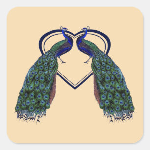 Etiquetas do pavão do vintage ou selos do envelop