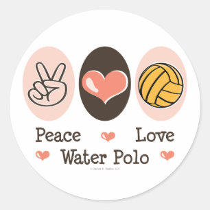 Etiquetas do pólo aquático do amor da paz