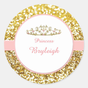Etiquetas do rosa e da princesa do ouro