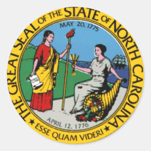 Etiquetas do selo do estado de North Carolina