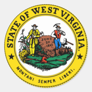 Etiquetas do selo do estado de West Virginia