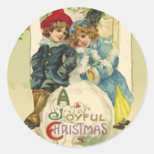 Etiquetas do Snowball do natal vintage