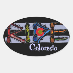 Etiquetas do snowboard de Colorado do passeio