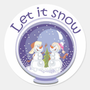 etiquetas do snowglobe dos bonecos de neve do