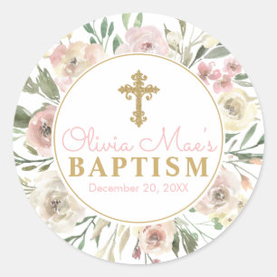 Etiquetas do Tag do favor do baptismo da menina