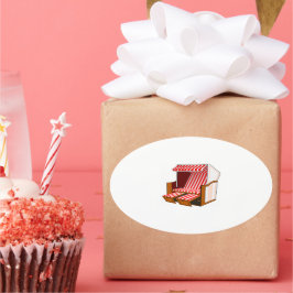 Etiquetas do tema da cadeira de praia vermelha e b