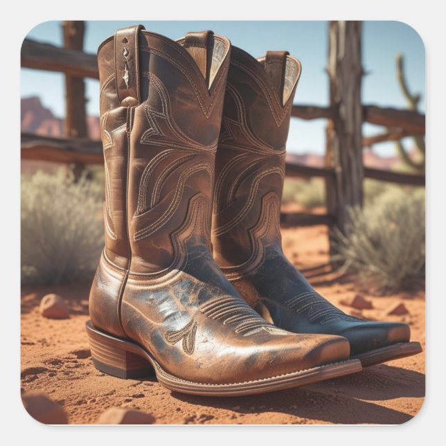 Etiquetas do Tema Ocidental | Cowboy Boots (Frente)