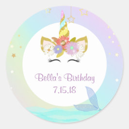 Etiquetas do unicórnio da sereia