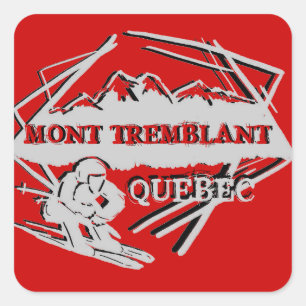 Etiquetas do vermelho do logotipo do esqui de Mont