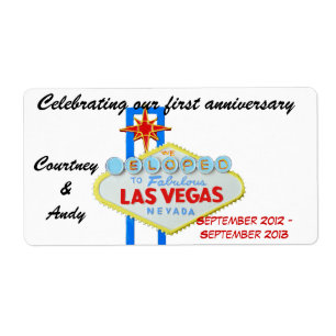 Etiquetas do vinho do aniversário de Las Vegas