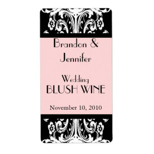 Etiquetas do vinho do casamento barroco do rosa e