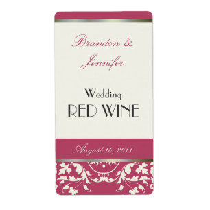 Etiquetas do vinho do casamento cor-de-rosa e de
