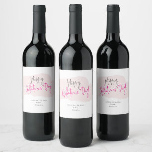 Etiquetas do vinho do dia de Galentine feliz