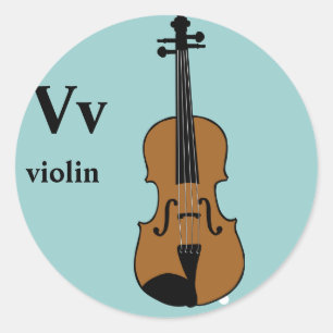 Etiquetas do violino da letra V