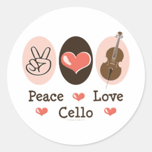 Etiquetas do violoncelo do amor da paz