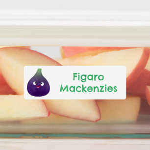 Etiquetas Doce figo roxo feliz desenho animado personalizado