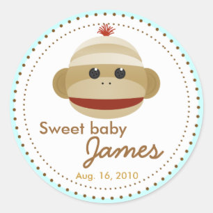 Etiquetas doces do macaco da peúga