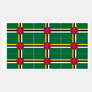 Etiquetas Dominica Flag