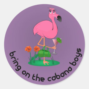 Etiquetas dos meninos do flamingo/cabana de