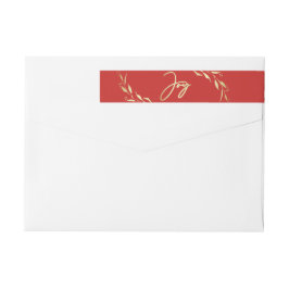 Etiquetas Dourada Red Botanical de Joy Faux de Natal Moderno