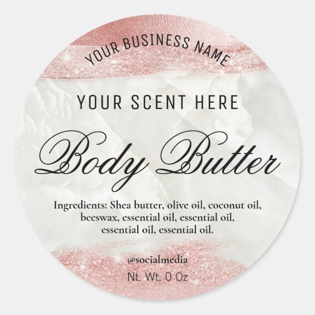 Etiquetas Douradas De Marble E Rosa (Frente)