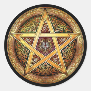 Etiquetas douradas do Pentacle