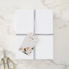 Etiquetas Douradas para presentes de Peony de Aqua