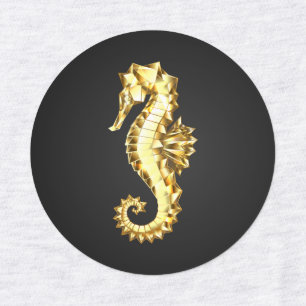 Etiquetas Dourado Cavalo de Mar Poligonal