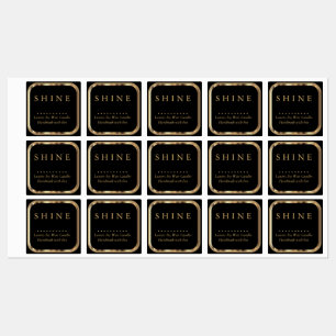 Etiquetas Dourado metálico e preto - impermeável