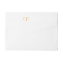 Etiquetas Dourado Monograma Calliografia Endereço de Devoluç