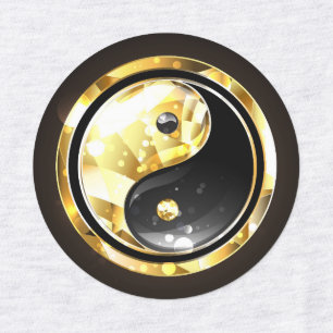 Etiquetas Dourado Yin Yang a preto