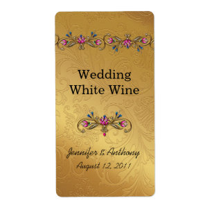 Etiquetas Dourados do vinho do casamento