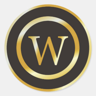 Etiquetas Dourados iniciais do casamento do