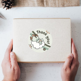 Etiquetas Dragão Verde Laranja Bebê Obrigado