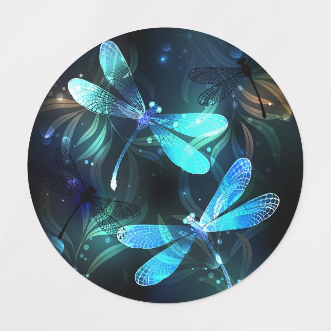 Etiquetas Dragonflies de lago (Design 1)