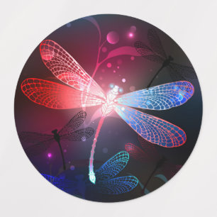 Etiquetas Dragonfly vermelha