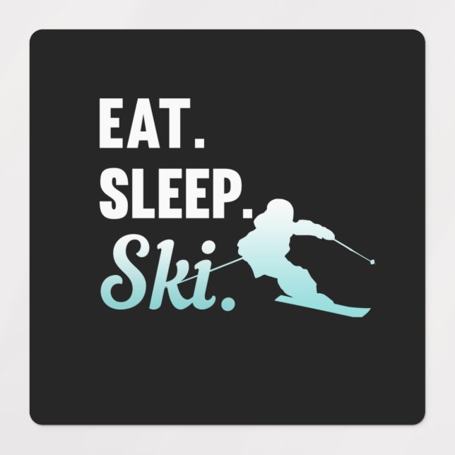 Etiquetas Eat Sleep Ski Skiing Skier Snowboard Winter Sports (Design 1)