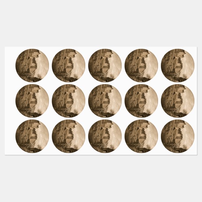 Etiquetas Edinburgh Castle Sepia Photograph (Folha)