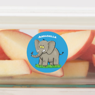 Etiquetas Elefante engraçado com desenho personalizado
