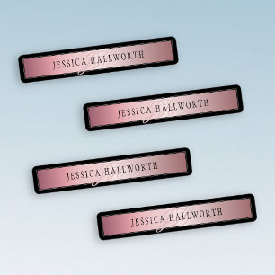 Etiquetas Elegant Blush Falso Rose Gold   Nome & Iniciais