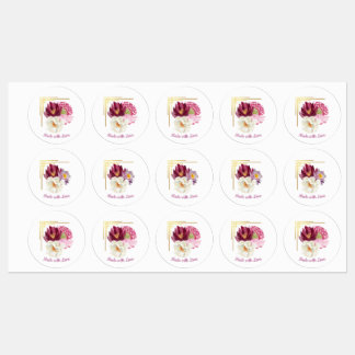 Etiquetas Elegant Floral Watercolor Birthday Food Label