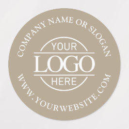 Etiquetas Elegant Taupe Beige Business Logo Promotional