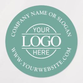 Etiquetas Elegant Teal Green Business Logo Promotional