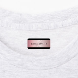 Etiquetas Elegante Blush Faux Rosa Dourado Nome e Iniciais