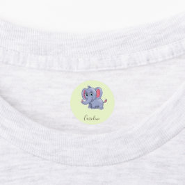 Etiquetas Elegante elefante cinza verde