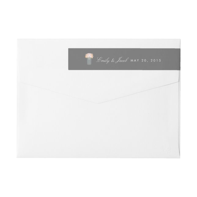 Etiquetas Elegante Mason Jar Wedding (Verso)