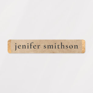 Etiquetas Elegante Taupe Luxury Adicione Seu Nome Escola