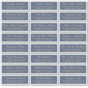 Etiquetas elegantes de endereço de convidado indi